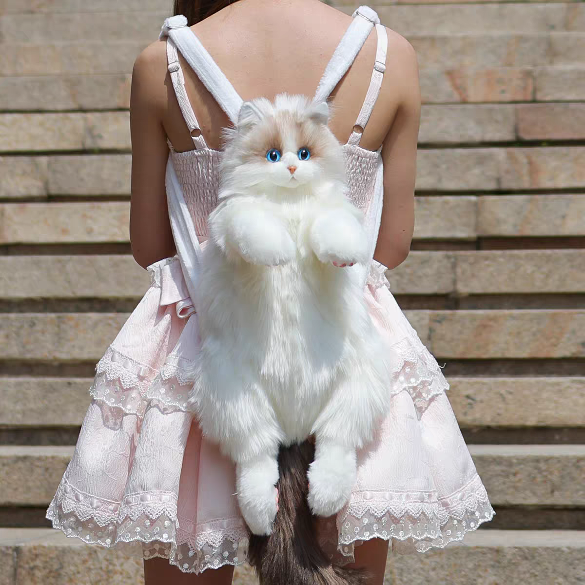 Large Plush Furr Cat Backpacks